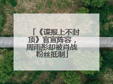 《谍报上不封顶》官宣阵容，周雨彤却被肖战粉丝抵制