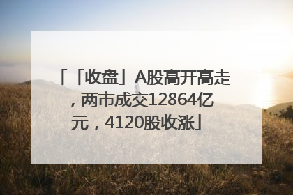 「收盘」A股高开高走，两市成交12864亿元，4120股收涨