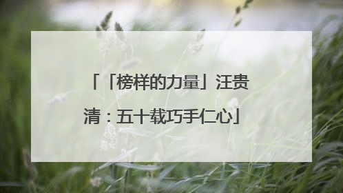 「榜样的力量」汪贵清：五十载巧手仁心