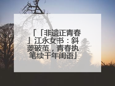 「非遗正青春」江永女书：斜菱破茧，青春执笔续千年闺语