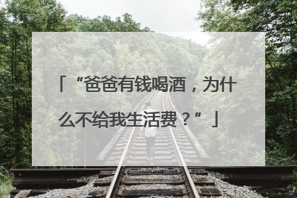 “爸爸有钱喝酒，为什么不给我生活费？”
