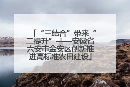 “三结合”带来“三提升”——安徽省六安市金安区创新推进高标准农田建设