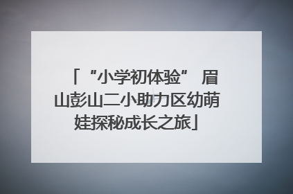 “小学初体验” 眉山彭山二小助力区幼萌娃探秘成长之旅