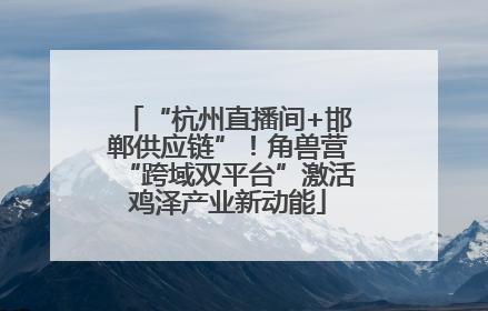 “杭州直播间+邯郸供应链”！角兽营“跨域双平台”激活鸡泽产业新动能