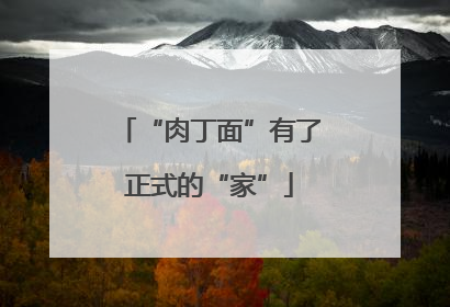 “肉丁面”有了正式的“家”