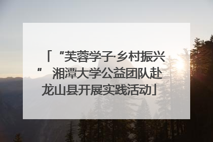 “芙蓉学子·乡村振兴” 湘潭大学公益团队赴龙山县开展实践活动