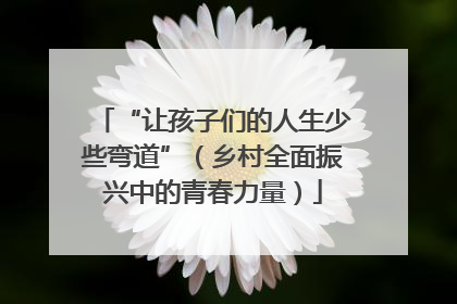 “让孩子们的人生少些弯道”（乡村全面振兴中的青春力量）