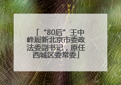 “80后”王中峰履新北京市委政法委副书记，原任西城区委常委