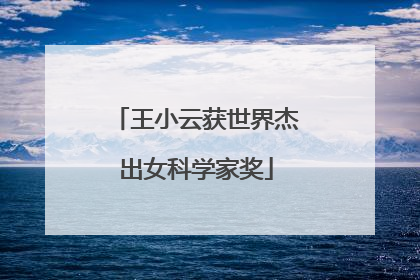 王小云获世界杰出女科学家奖