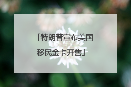 特朗普宣布美国移民金卡开售