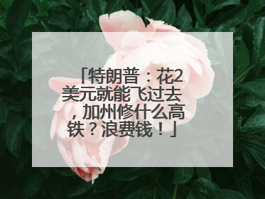特朗普：花2美元就能飞过去，加州修什么高铁？浪费钱！
