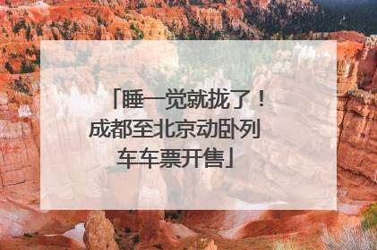 睡一觉就拢了！成都至北京动卧列车车票开售