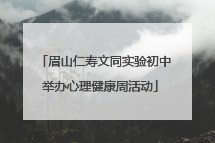 眉山仁寿文同实验初中举办心理健康周活动