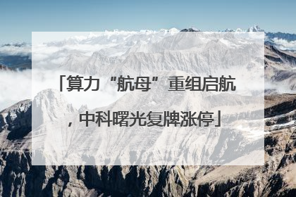 算力“航母”重组启航，中科曙光复牌涨停