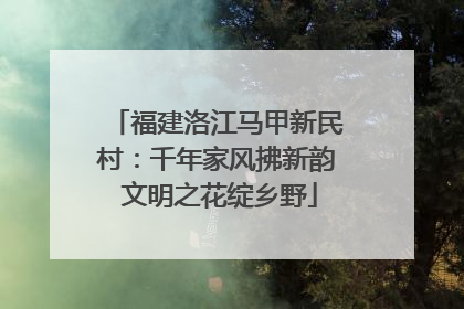 福建洛江马甲新民村：千年家风拂新韵 文明之花绽乡野