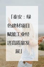 秦安：绿色建材项目赋能工业经济高质量发展