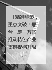 精准施策，重点突破！邢台一群一方案推动特色产业集群提档升级