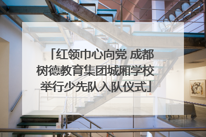红领巾心向党 成都树德教育集团城厢学校举行少先队入队仪式