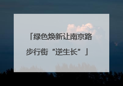 绿色焕新让南京路步行街“逆生长”