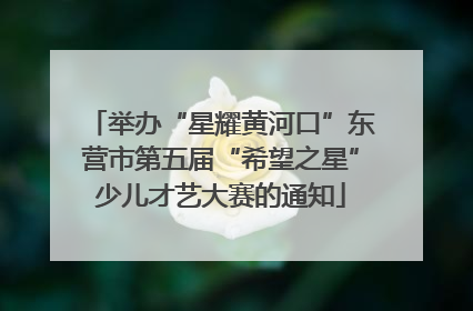 举办“星耀黄河口”东营市第五届“希望之星”少儿才艺大赛的通知
