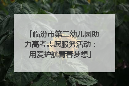 临汾市第二幼儿园助力高考志愿服务活动：用爱护航青春梦想