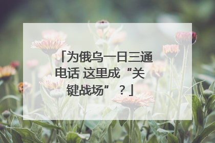 为俄乌一日三通电话 这里成“关键战场”？