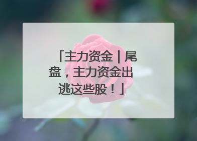 主力资金｜尾盘，主力资金出逃这些股！