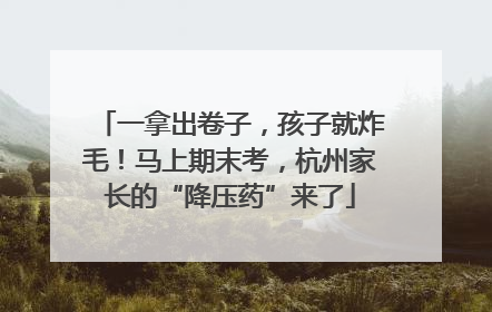一拿出卷子，孩子就炸毛！马上期末考，杭州家长的“降压药”来了