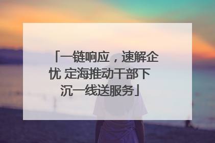 一链响应，速解企忧 定海推动干部下沉一线送服务