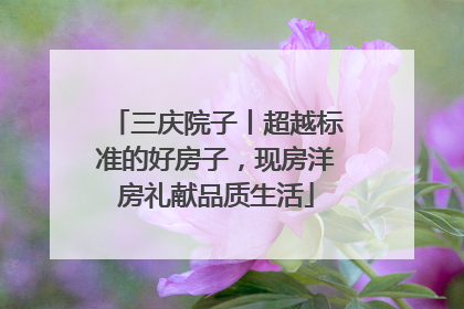 三庆院子丨超越标准的好房子，现房洋房礼献品质生活