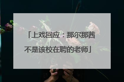 上戏回应：那尔那茜不是该校在聘的老师