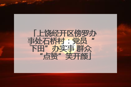 上饶经开区傍罗办事处石桥村：党员“下田”办实事 群众“点赞”笑开颜
