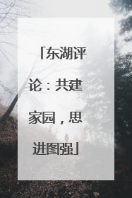 东湖评论：共建家园，思进图强