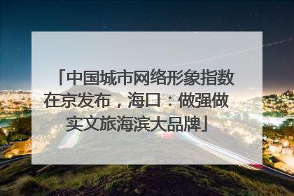 中国城市网络形象指数在京发布，海口：做强做实文旅海滨大品牌
