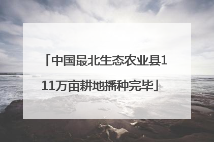 中国最北生态农业县111万亩耕地播种完毕