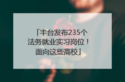 丰台发布235个法务就业实习岗位！面向这些高校