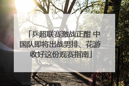 乒超联赛激战正酣 中国队即将出战男排、花游 收好这份观赛指南