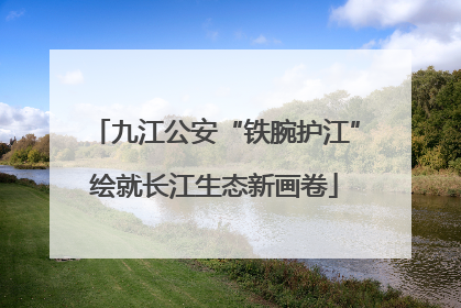 九江公安“铁腕护江”绘就长江生态新画卷