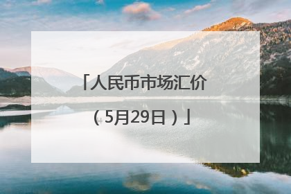 人民币市场汇价（5月29日）