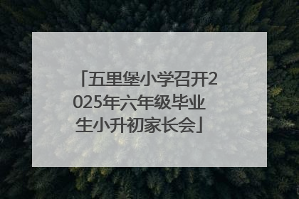 五里堡小学召开2025年六年级毕业生小升初家长会
