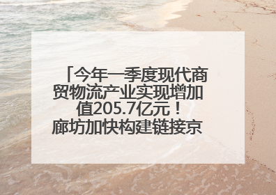 今年一季度现代商贸物流产业实现增加值205.7亿元！廊坊加快构建链接京津冀面向全世界的物流通道