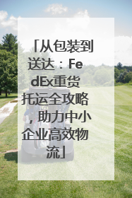 从包装到送达：FedEx重货托运全攻略，助力中小企业高效物流