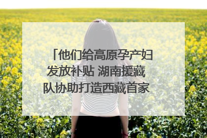 他们给高原孕产妇发放补贴 湖南援藏队协助打造西藏首家高原产儿协同中心