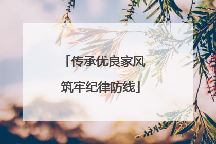 传承优良家风 筑牢纪律防线