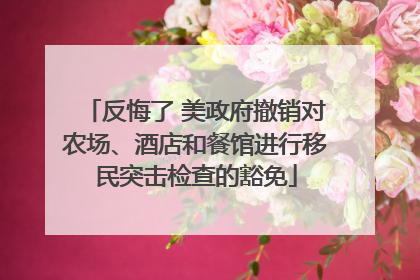反悔了 美政府撤销对农场、酒店和餐馆进行移民突击检查的豁免