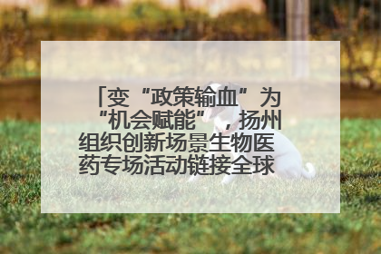 变“政策输血”为“机会赋能”，扬州组织创新场景生物医药专场活动链接全球“隐形冠军”