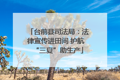 台前县司法局：法律宣传进田间 护航“三夏”助生产
