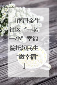 南昌金牛社区“一老一小”幸福院托起民生“微幸福”