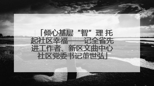 倾心基层“智”理 托起社区幸福——记全省先进工作者、新区文曲中心社区党委书记董世弘