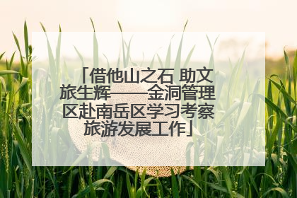 借他山之石 助文旅生辉——金洞管理区赴南岳区学习考察旅游发展工作